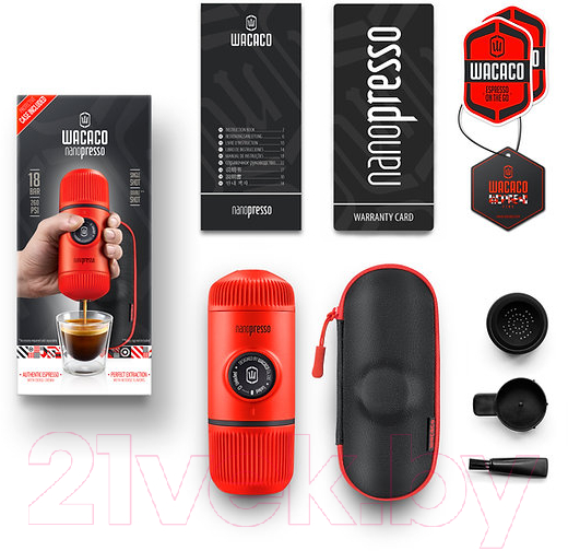 Кофеварка эспрессо Wacaco Nanopresso Lava Red + Case