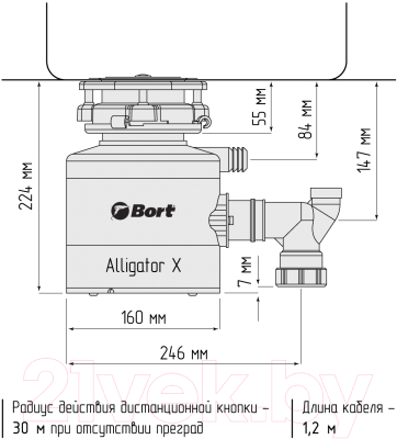 Измельчитель отходов Bort Alligator X (93414707)