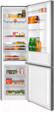 Холодильник с морозильником Maunfeld MFF200NFSE