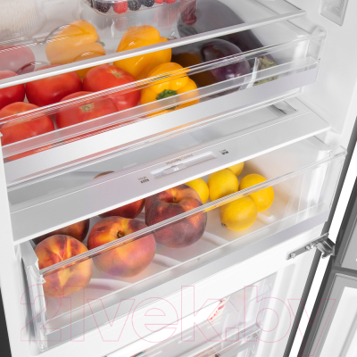 Холодильник с морозильником Maunfeld MFF200NFSE