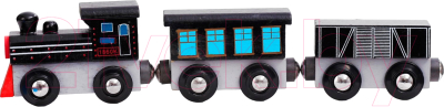 Поезд игрушечный Sima-Land Паровоз и два вагона магнитные / 4619365