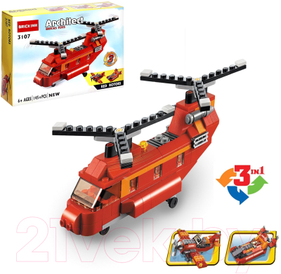 Конструктор Brick Пожарный вертолет / 2588839  