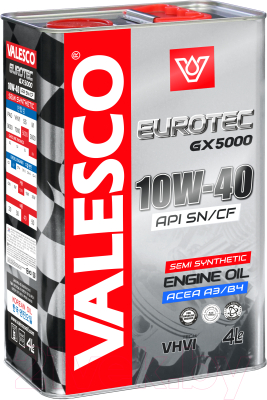Моторное масло Valesco Eurotec GX 5000 10W40 API SN/CF (4л)