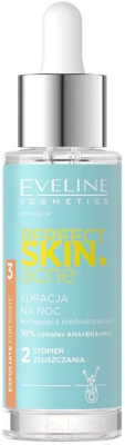 Сыворотка для лица Eveline Cosmetics Perfect Skin.Acn Ночная с 10% комплексом кислот АНА+ВНА+РНА (30мл)