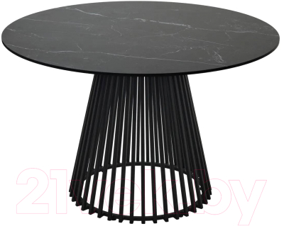 Обеденный стол M-City Terni 120 Matt / 614M04921 (черный мрамор матовый/черный)
