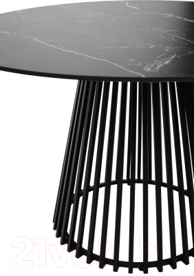 Обеденный стол M-City Terni 120 Matt / 614M04921 (черный мрамор матовый/черный)