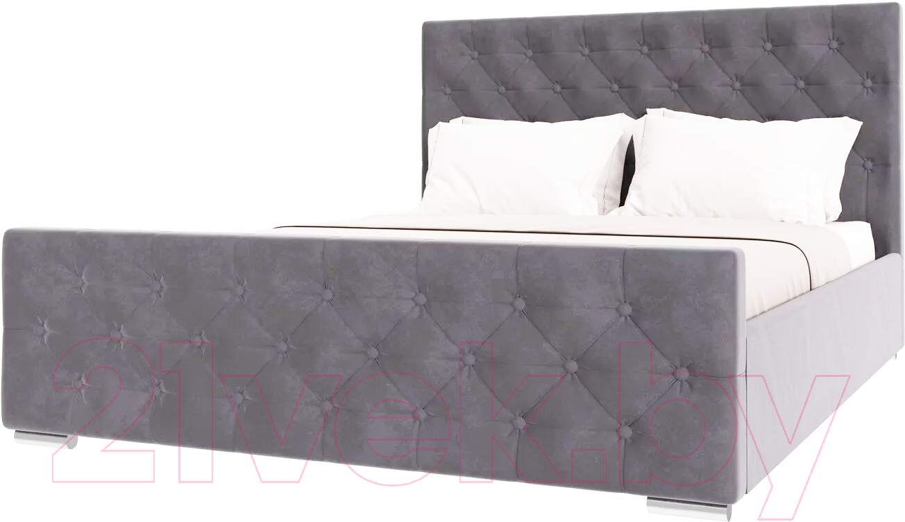 Каркас кровати НК Мебель Интеро 160x200 / 72307370 (велюр светло-серый)