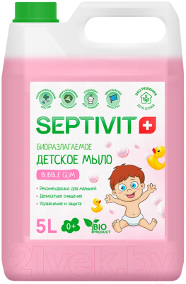 Мыло жидкое детское Septivit Жидкое Bubble Gum (5л)