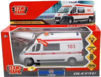 

Автомобиль игрушечный Технопарк, Fiat Ducato Скорая / DUCATO-14SLAMB-STRWH