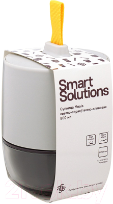 Ланч-бокс Smart Solutions Meals / SS-TR-ABS-GR-800 (светло-серый/темно-сливовый)