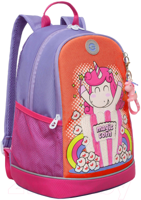 Школьный рюкзак Grizzly RG-363-1 (фиолетовый/оранжевый)