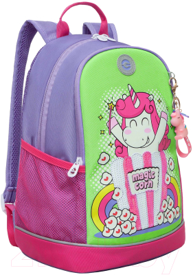 Школьный рюкзак Grizzly RG-363-1 (фиолетовый/салатовый)
