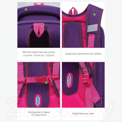Школьный рюкзак Grizzly RAf-392-1 (фиолетовый)