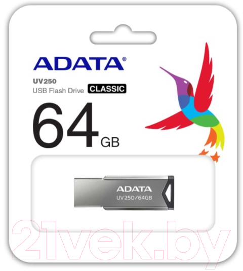 USB flash накопитель A-data UV250 64GB (AUV250-64G-RBK) — фото 4