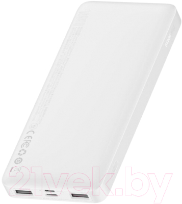 Портативное зарядное устройство Baseus Bipow Digital Display 10000mAh / PPBD050002 (белый)