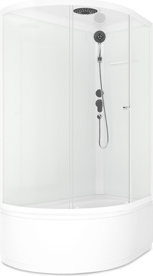 Душевая кабина Domani-Spa Simple 128 High R / DS01Sm128RHWCl00-V1.2 (белый/прозрачное стекло) -