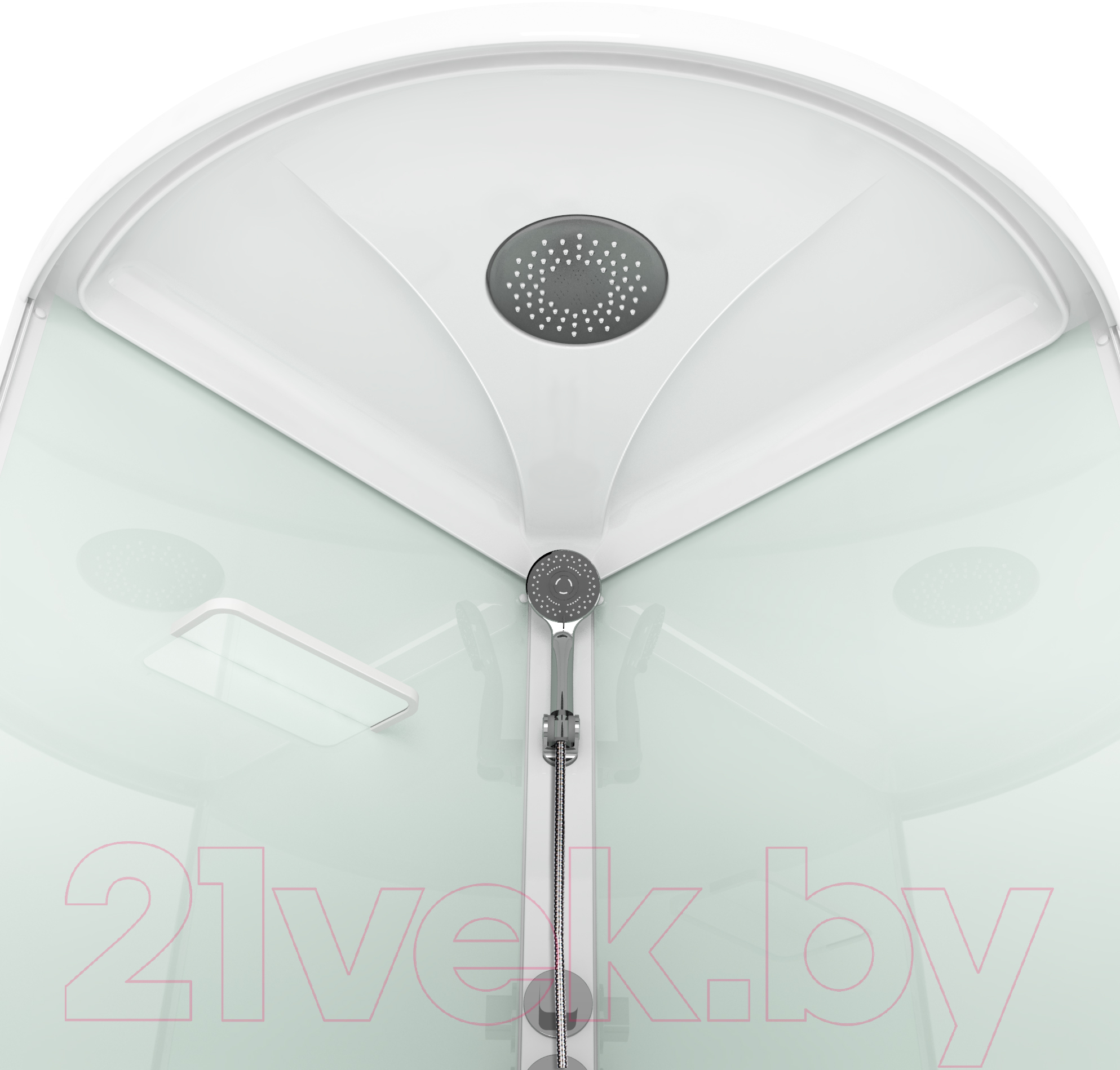 Душевая кабина Domani-Spa Simple 110 / DS01Sm110LWCl00-V1.2 (белый/прозрачное стекло) — фото 3