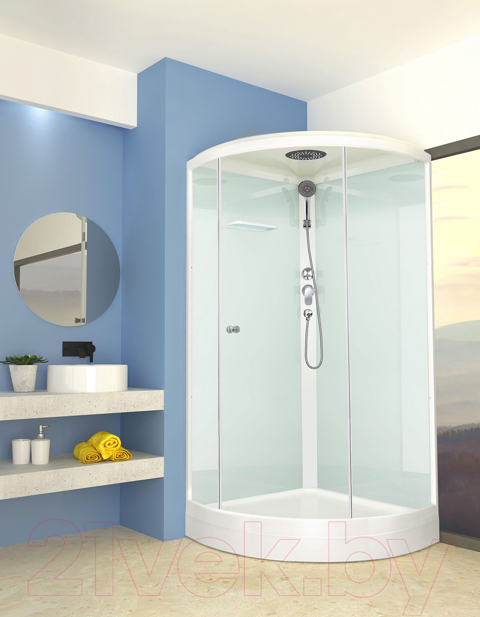 Душевая кабина Domani-Spa Simple 110 / DS01Sm110LWCl00-V1.2 (белый/прозрачное стекло) — фото 5