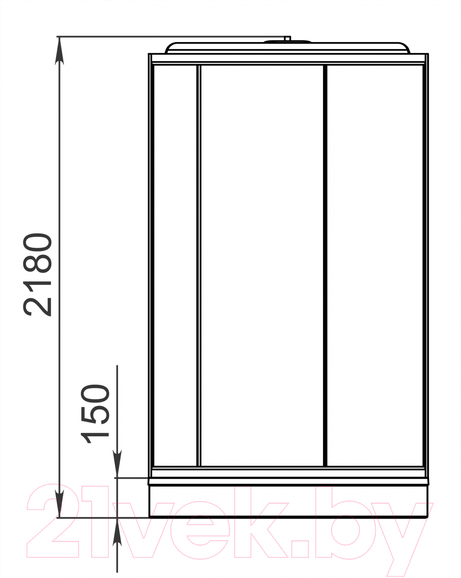 Душевая кабина Domani-Spa Simple 110 / DS01Sm110LWCl00-V1.2 (белый/прозрачное стекло) — фото 6