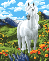 Картина по номерам ArtCity Белый конь / KT509 - 