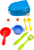 Набор игрушечной посуды Sharktoys В чемодане / 400000013 (голубой) - 