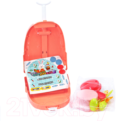 Набор игрушечной посуды Sharktoys В чемодане / 400000014 (розовый)