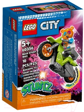 Конструктор Lego City Трюковый мотоцикл медведя / 60356