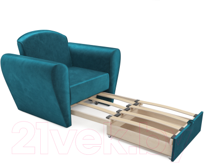 Кресло-кровать Mebel-Ars Квартет (бархат сине-зеленый Star Velvet 43 Black Green)