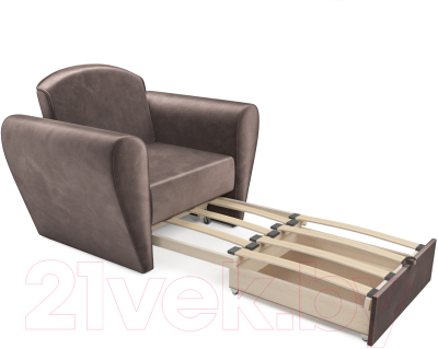 Кресло-кровать Mebel-Ars Квартет (бархат серо-шоколадный Star Velvet 60 Cofee)