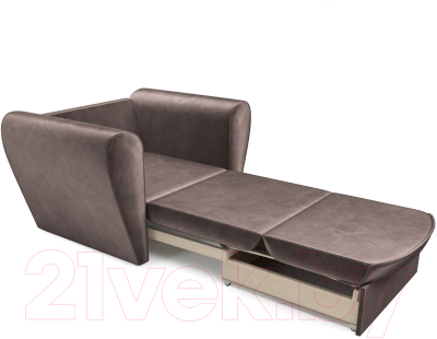 Кресло-кровать Mebel-Ars Квартет (бархат серо-шоколадный Star Velvet 60 Cofee)