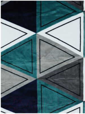 Плед TexRepublic Absolute flannel Треугольники Фланель 200x220 / 36917 (морская волна/серый/белый)