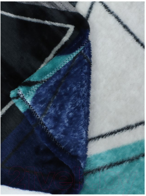 Плед TexRepublic Absolute flannel Треугольники Фланель 200x220 / 36917 (морская волна/серый/белый)