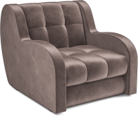 Кресло-кровать Mebel-Ars Аккордеон Барон (бархат серо-шоколадный Star Velvet 60 Cofee) - 