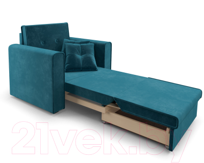 Кресло-кровать Mebel-Ars Санта (бархат сине-зеленый Star Velvet 43 Black Green)
