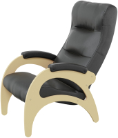 Кресло мягкое Мебелик Аура модель 41 без лозы экокожа (дунди 108/дуб шампань) - 