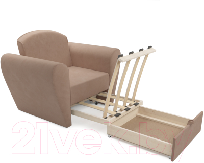 Кресло-кровать Mebel-Ars Квартет (бежевый Luna 061)