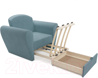 Кресло-кровать Mebel-Ars Квартет (голубой luna 089)