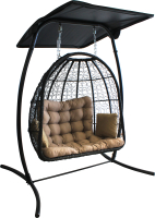 Кресло подвесное Garden Story Беатрис 7036 (черный/коричневый/бежевый) - 