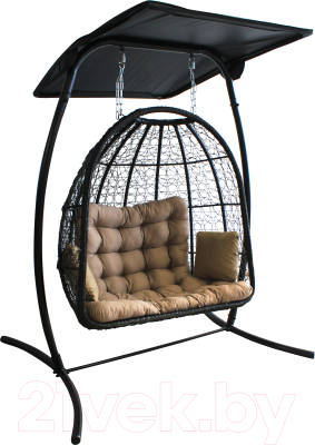 Кресло подвесное Garden Story Беатрис 7036 (черный/коричневый/бежевый)