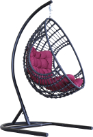 Кресло подвесное Garden Story Лондон / D35B-МТ003 (черный/бордовый) - 