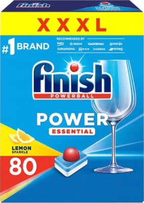 Таблетки для посудомоечных машин Finish PowerBall Power Essential Лимон (80шт)