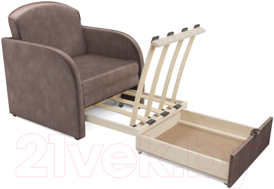 Кресло-кровать Mebel-Ars Малютка (бархат серо-шоколадный Star Velvet 60 Cofee)