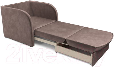 Кресло-кровать Mebel-Ars Малютка (бархат серо-шоколадный Star Velvet 60 Cofee)