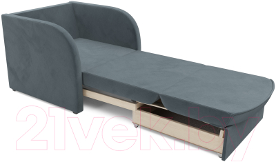 Кресло-кровать Mebel-Ars Малютка (велюр серо-синий HB-178 26)