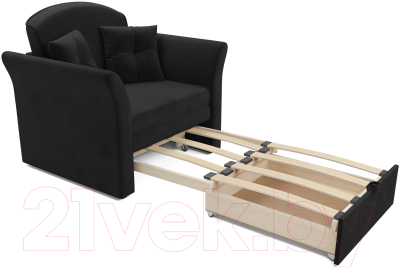 Кресло-кровать Mebel-Ars Малютка №2 (велюр черный НВ-178 17)