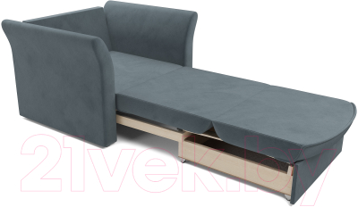 Кресло-кровать Mebel-Ars Малютка №2 (велюр серо-синий HB-178 26)