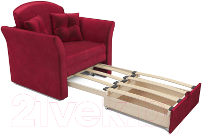Кресло-кровать Mebel-Ars Малютка №2 (бархат красный Star Velvet 3 Dark Red)