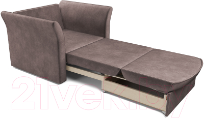 Кресло-кровать Mebel-Ars Малютка №2 (бархат серо-шоколадный Star Velvet 60 Cofee)