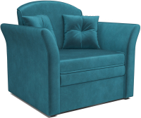 Кресло-кровать Mebel-Ars Малютка №2 (бархат сине-зеленый Star Velvet 43 Black Green) - 