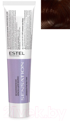 Крем-краска для волос Estel Sensation De Luxe 4/7 (шатен коричневый)